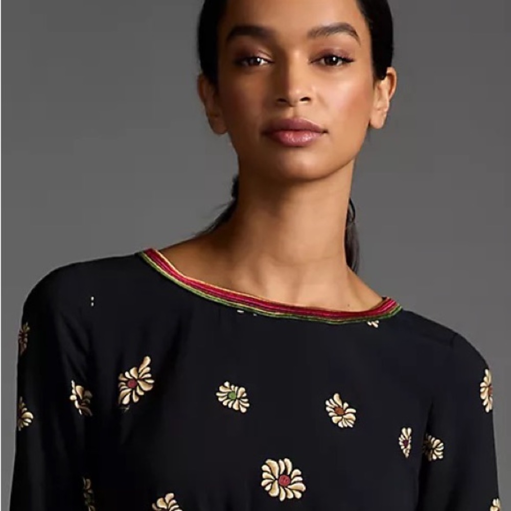 Farm Rio Long-Sleeve Floral Cutout Jumpsuit - Picture 13 of 15